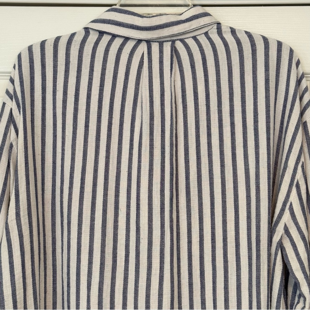 Umgee Blue Striped Tunic Top M - Picture 10 of 12